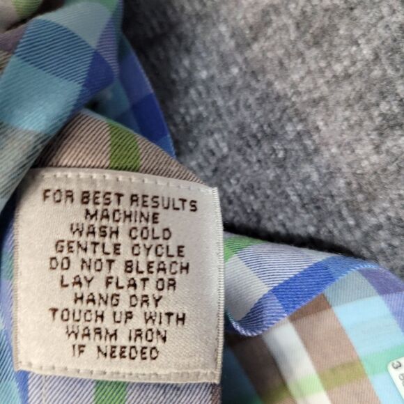 Peter Millar Mens Button Down Dress Shirt Size L Long Sleeve Multicolor Plaid - Picture 10 of 11